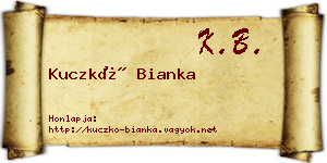 Kuczkó Bianka névjegykártya