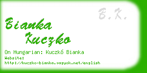 bianka kuczko business card